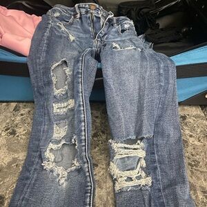 Size 00 heavily distressed American Eagle jeans